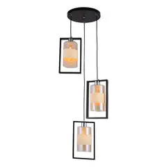 LAMPARASHOME - Lámpara de colgar 3 luces E27 50×50×110cm
