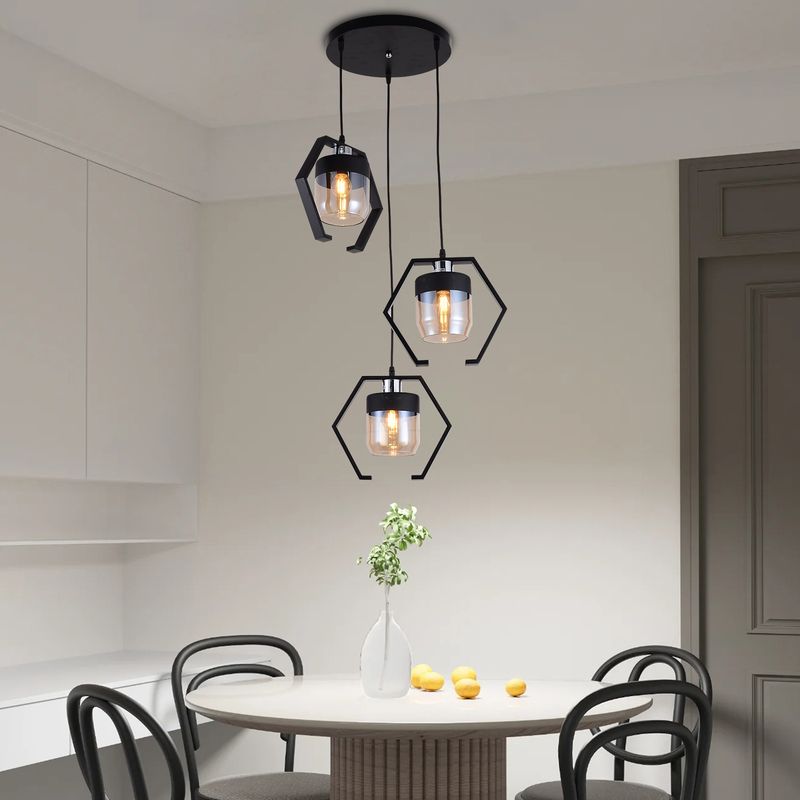 LAMPARASHOME - Lámpara colgante 3 luces E27 50×50×110cm