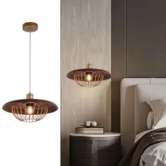 LAMPARASHOME - Lámpara colgante 1 luz E27 Dorado D35cm