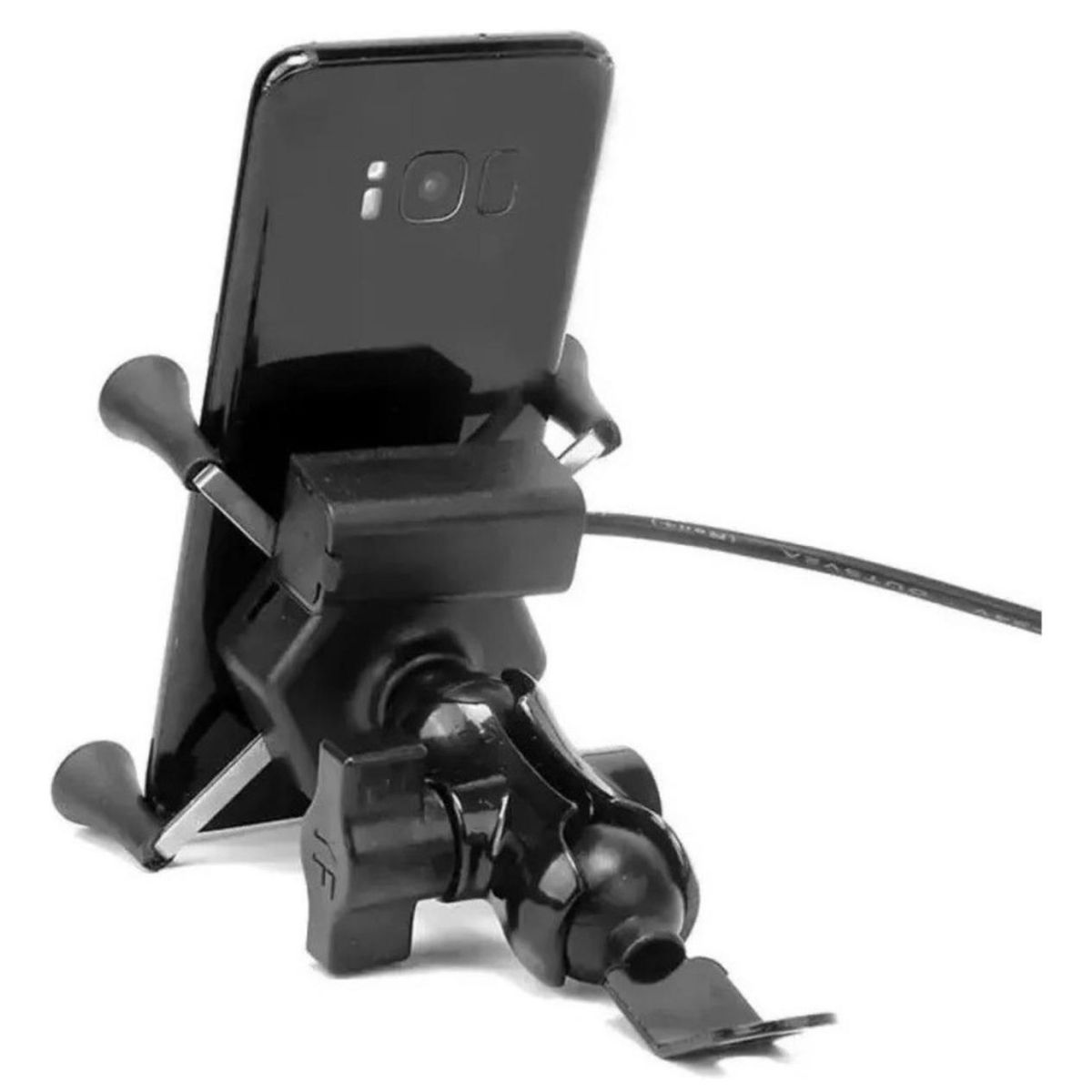GENERICO - Soporte Teléfono Porta Móvil Moto Y Cargador Usb Tipo Araña