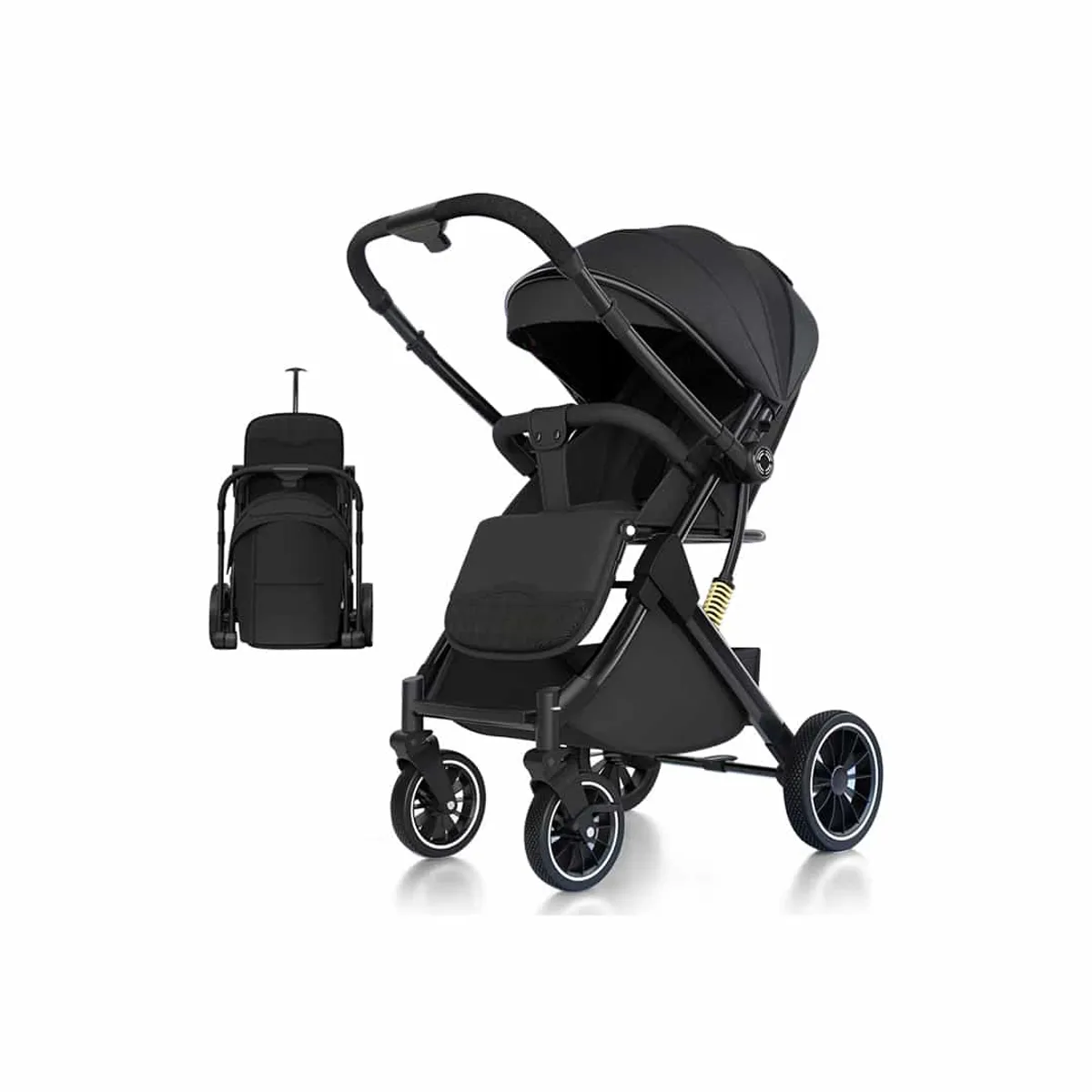 BABYMINE - Coche de bebé Maleta Reversible Walky Negro