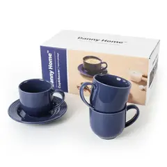 DANNY HOME - Set 6 Tazas de Cafe con Platillo Violeta 120 cc