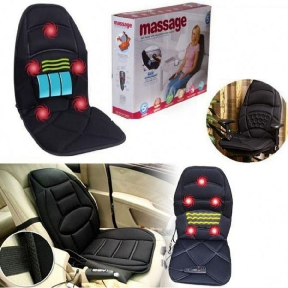 GENERICO - Asiento Masajeador Para Auto O Masaje En Casa