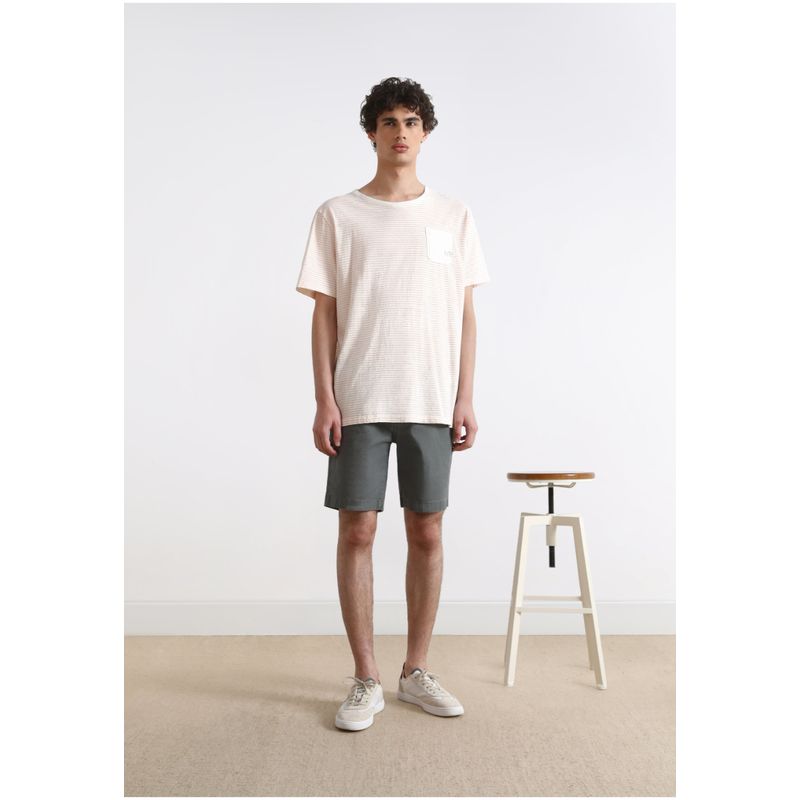 SCALPERS - Polera Bolsillo Contraste Peach