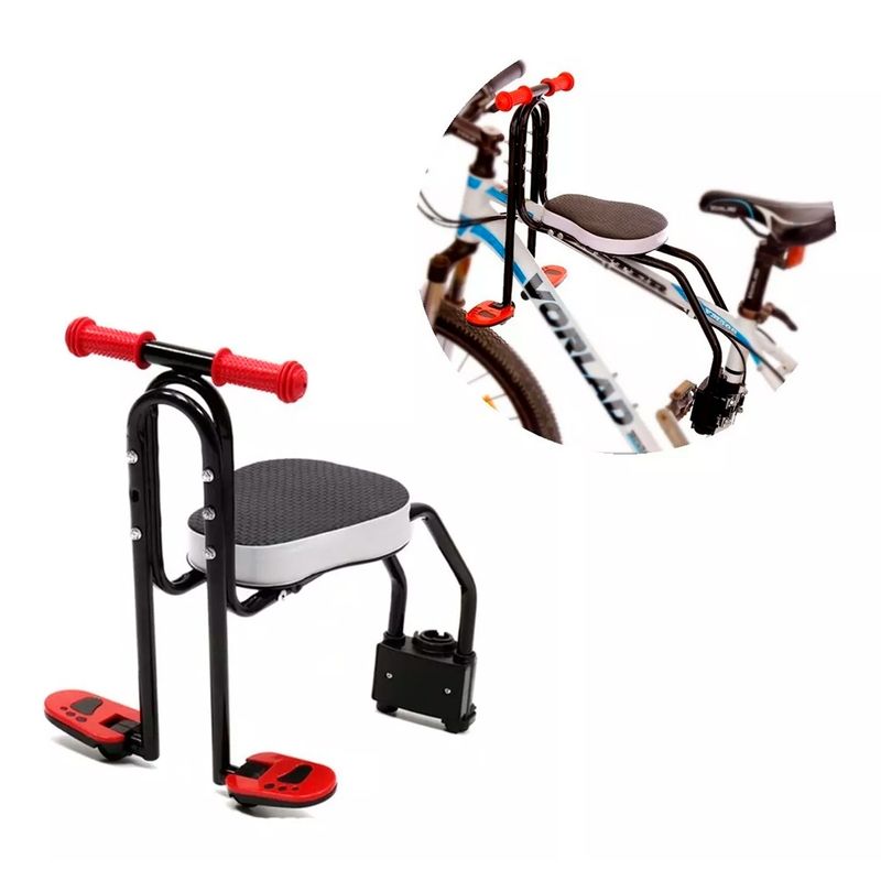GENERICO - Silla Soporte Asiento Delantero Niños Porta Bebe Bicicleta