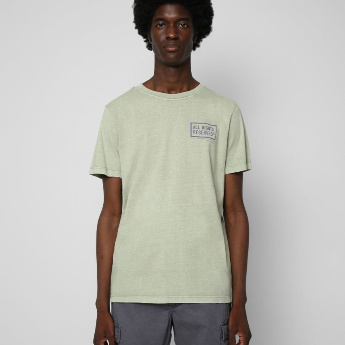 SCALPERS - Polera Print Contraste Light Khaki