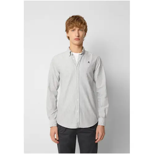 SCALPERS - Camisa Oxford Calavera Contraste Navy Stripes