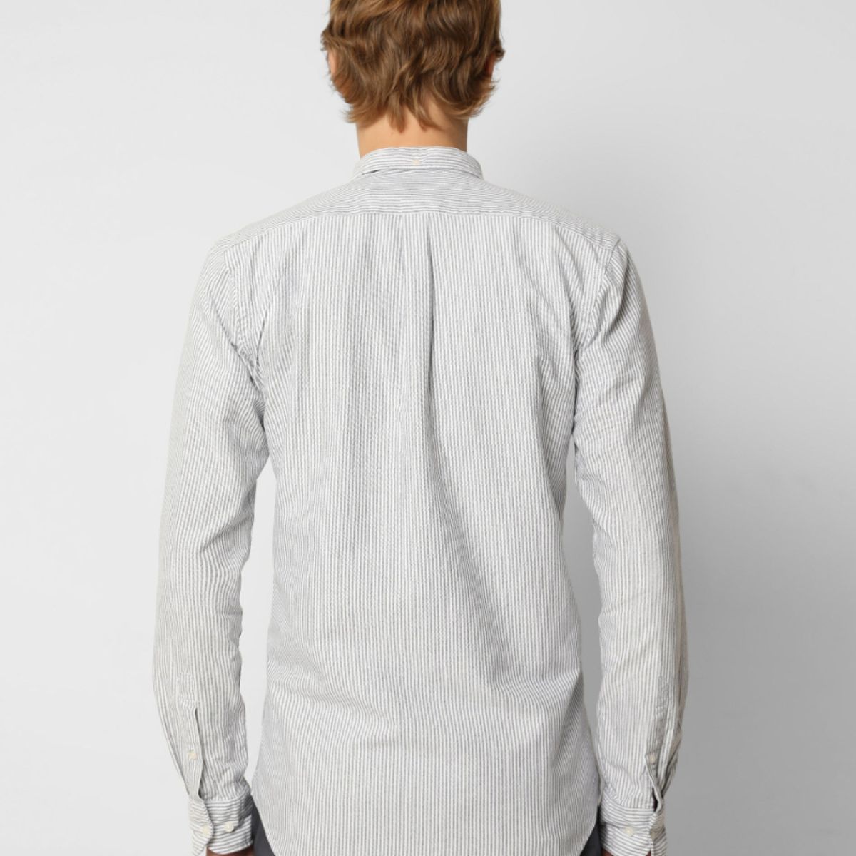 SCALPERS - Camisa Oxford Calavera Contraste Navy Stripes