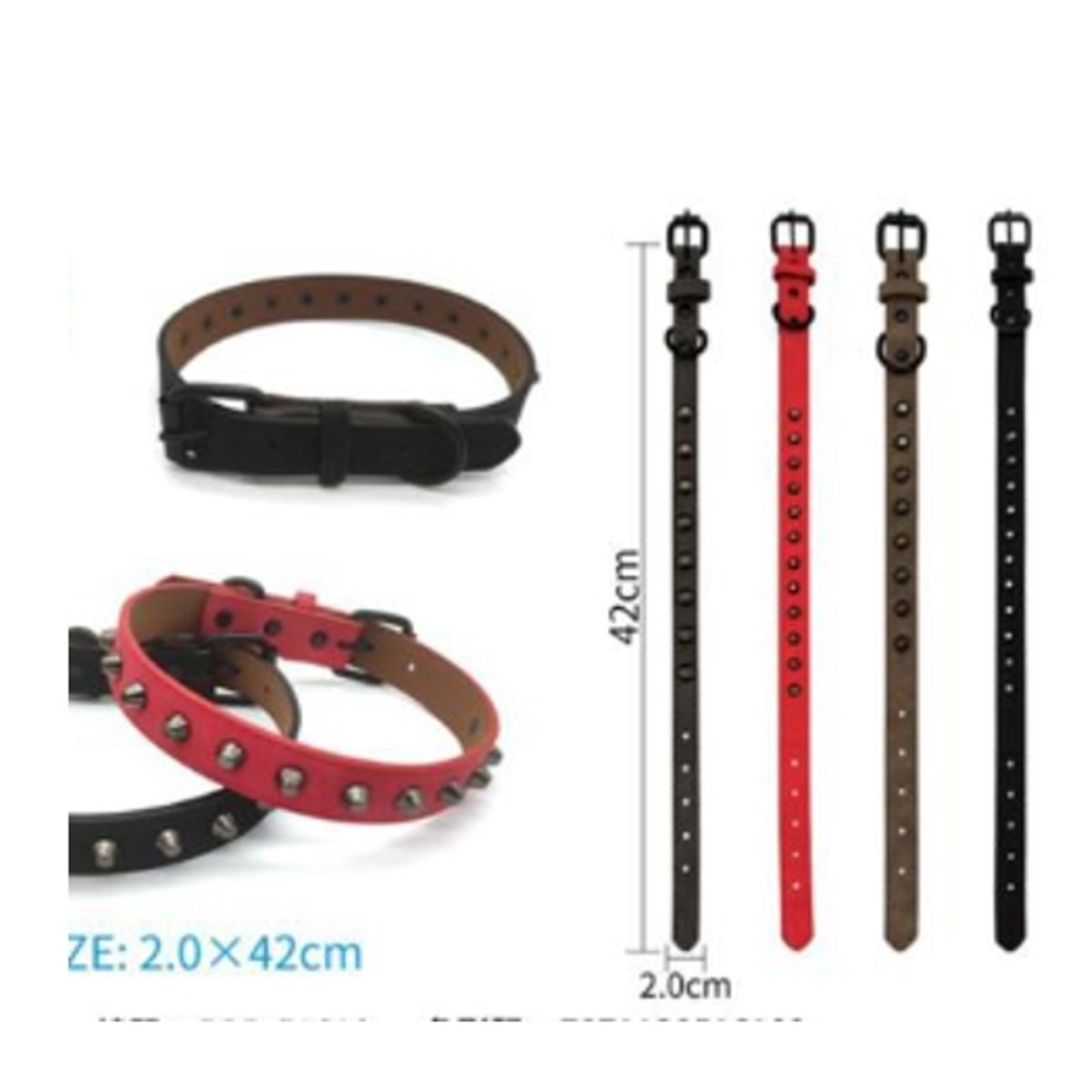 GENERICO - Collar Para Perro Color Marron Con Diseño 42cm