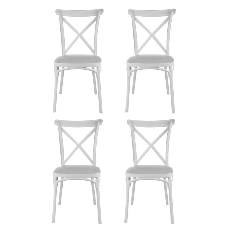 OH MI HOGAR - Pack 4 Sillas Crossback Basic Blanco