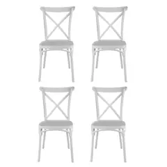 OH MI HOGAR - Pack 4 Sillas Crossback Basic Blanco