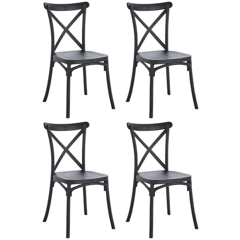 OH MI HOGAR - Pack 4 Sillas Crossback Basic Negro