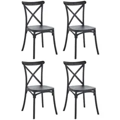OH MI HOGAR - Pack 4 Sillas Crossback Basic Negro
