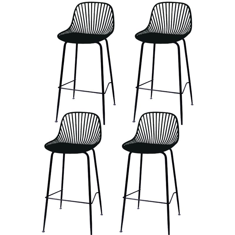 OH MI HOGAR - Pack 4 Taburetes Tropea Negro 77cm