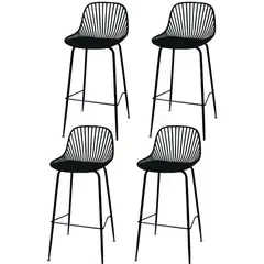 OH MI HOGAR - Pack 4 Taburetes Tropea Negro 77cm