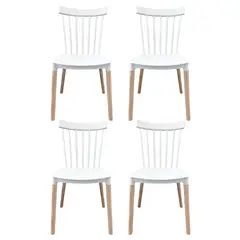 OH MI HOGAR - Pack 4 Sillas Windsor Blanco