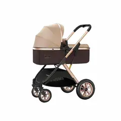 BABYMINE - Coche Cuna 2 en 1 Multiposiciones Comfortable Beige