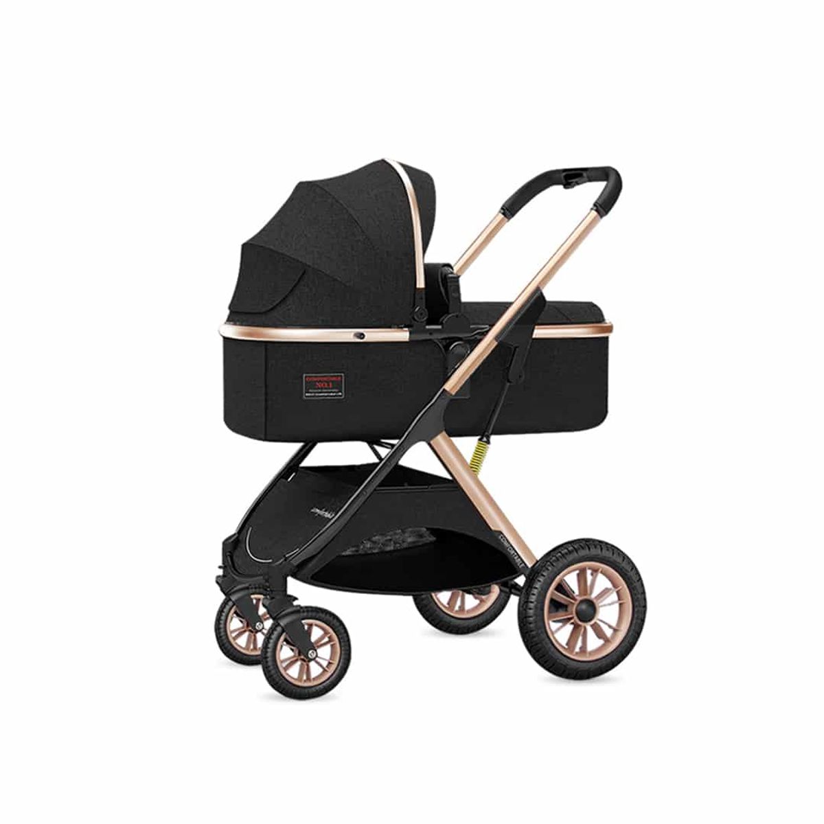 BABYMINE - Coche Cuna 2 en 1 Multiposiciones Comfortable Negro Babymine