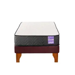 5 SUEÑO - Cama Europea 1 Plaza Aura Base + Colchón Madera Burdeo