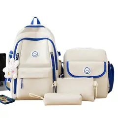 BLWOENS - Set Mochila + Bolso + Lonchera + Estuche Blanco
