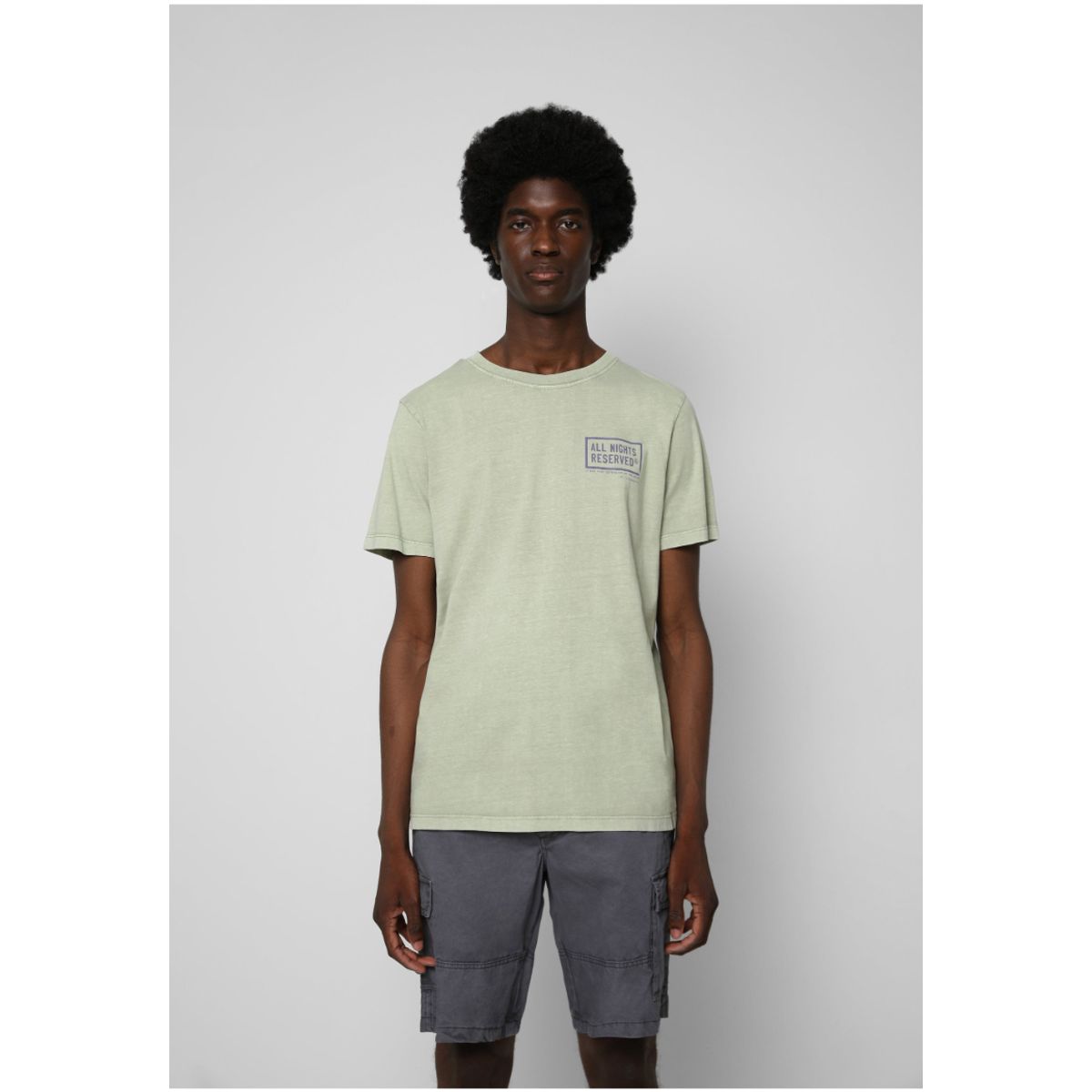 SCALPERS - Polera Print Contraste Light Khaki