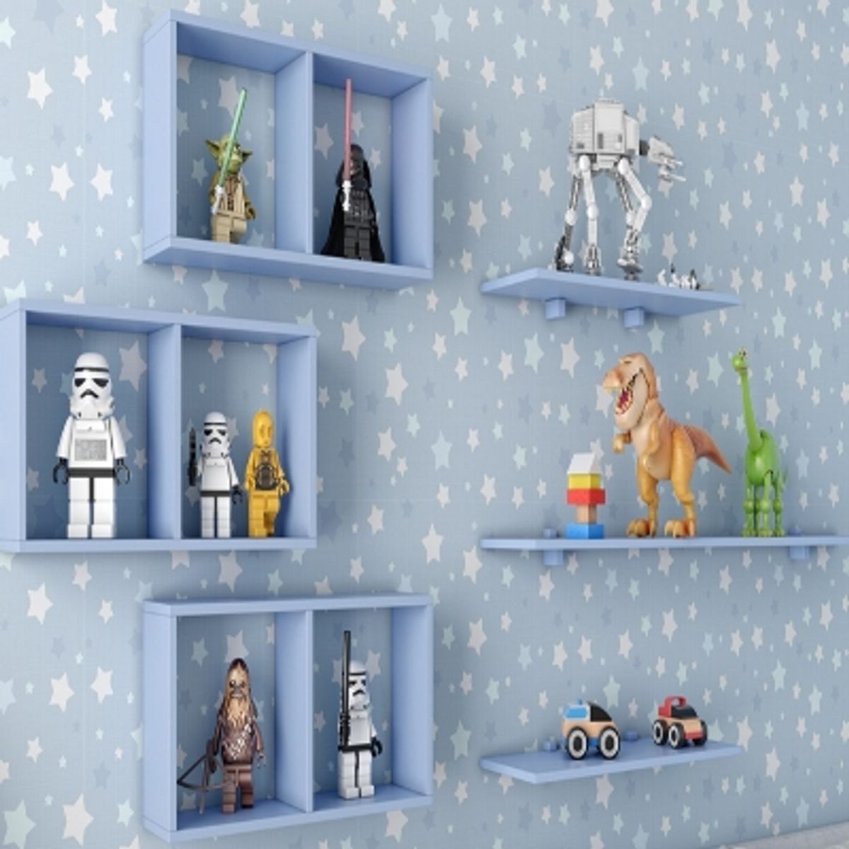 KIDSCOOL - Repisas Kids 40 Azul Pack 2