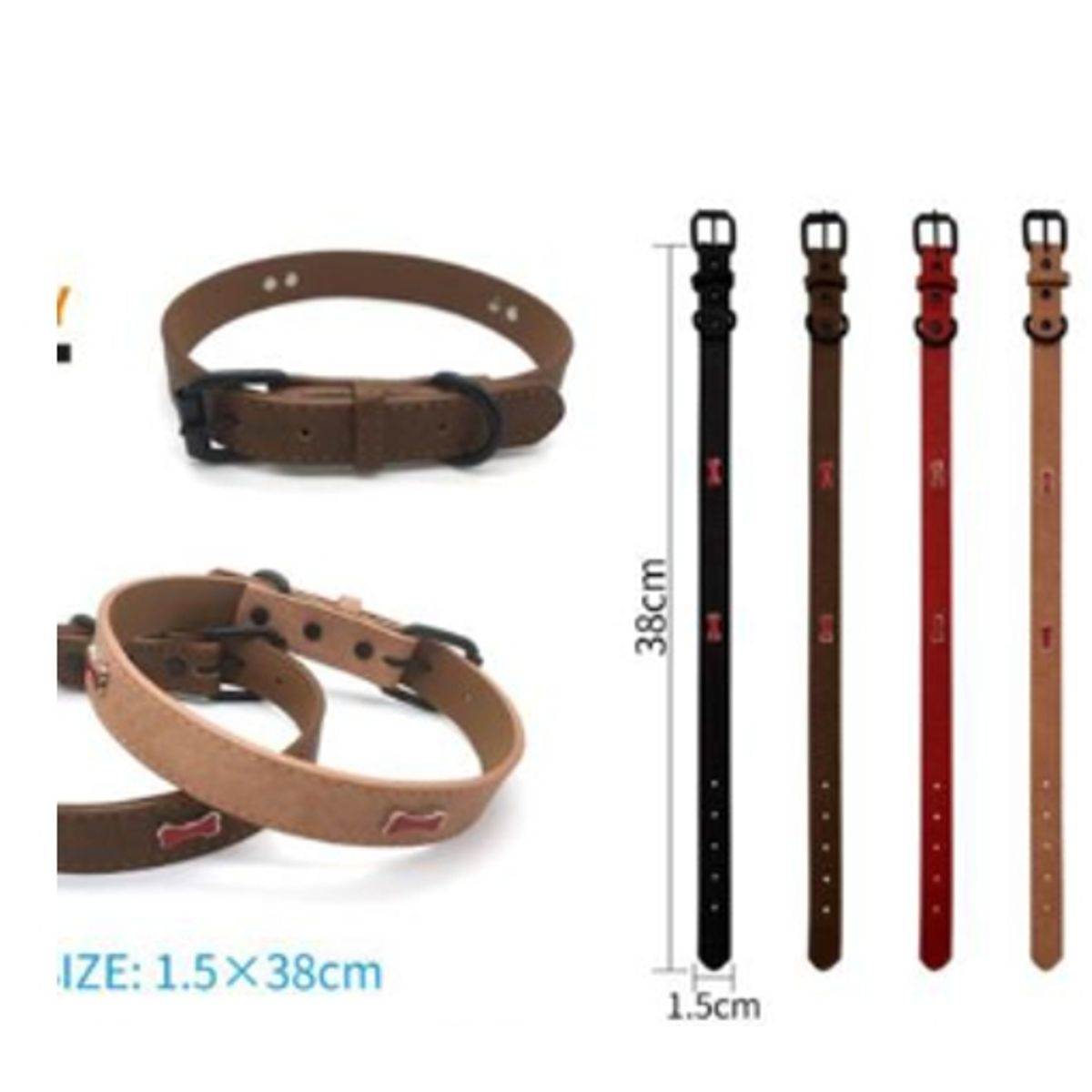 GENERICO - Collar Para Perro Color Negro Con Diseño 38cm