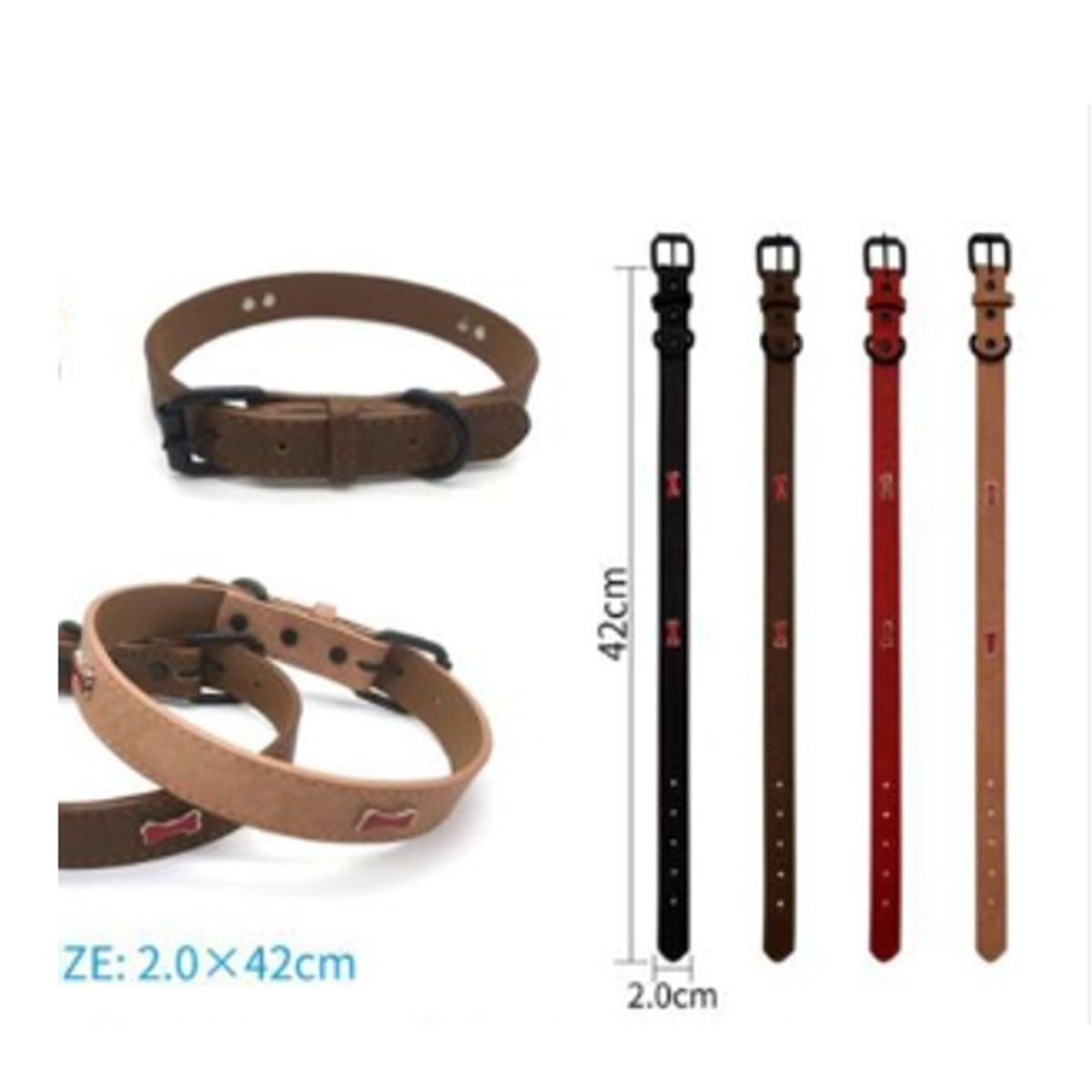 GENERICO - Collar Para Perro Color Negro Con Diseño 42cm