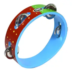 RMX - PANDERO DE MADERA 6 PARA NIÑOS ROJO - VERDE RMX.
