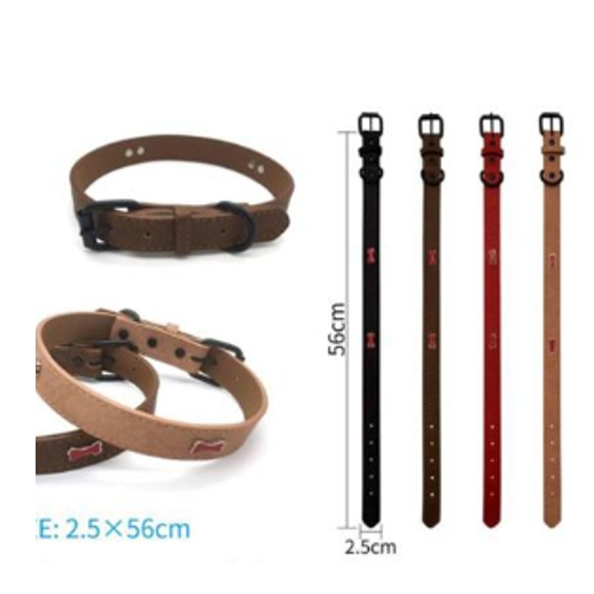 GENERICO - Collar Para Perro Color Negro Con Diseño 56cm