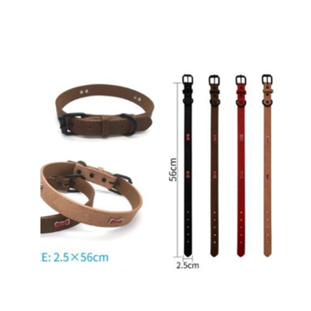 GENERICO - Collar Para Perro Color Negro Con Diseño 56cm