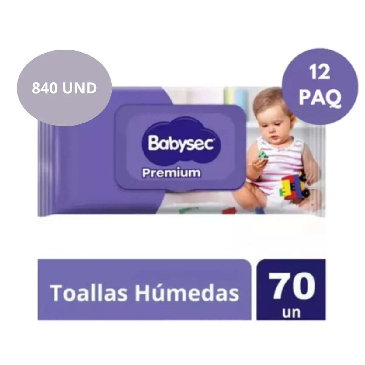 BABYSEC - Toallitas Húmedas Babysec Premium 12 Paq De 70 Un