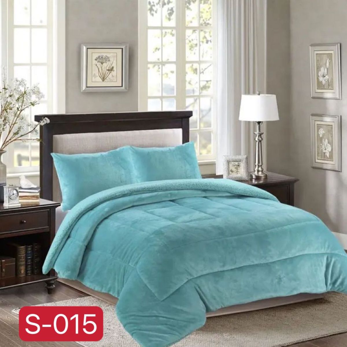 GENERICO - Cobertor de invierno plush con chiporro 2 Plazas - Azul Celeste