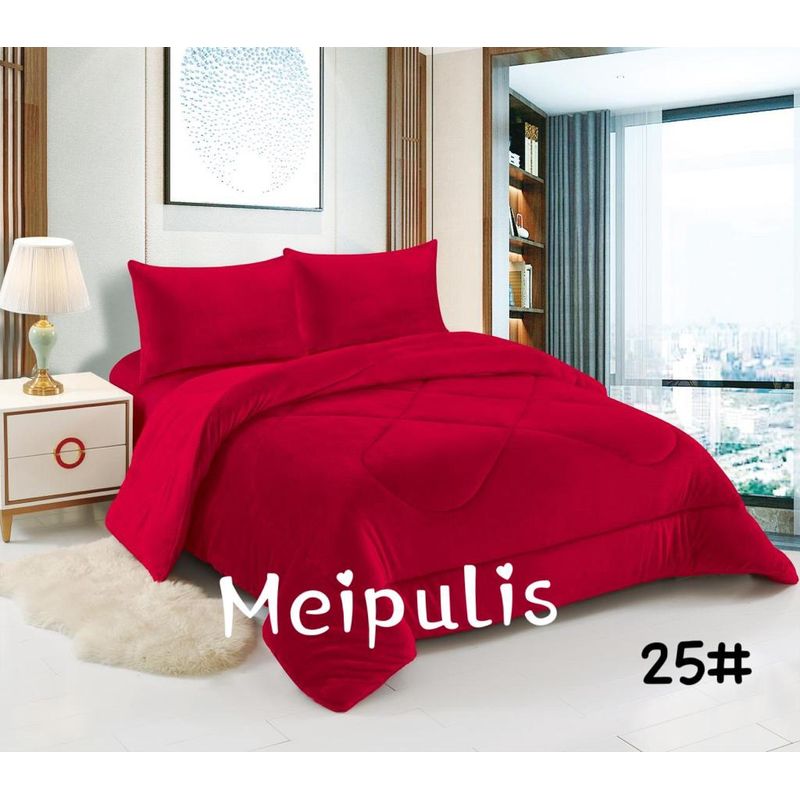 GENERICO - Cobertor de invierno plush con chiporro 2 Plazas - Rojo