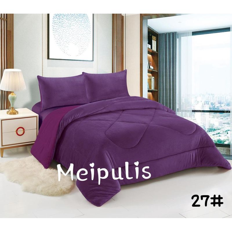 GENERICO - Cobertor de invierno plush con chiporro 2 Plazas - Morado