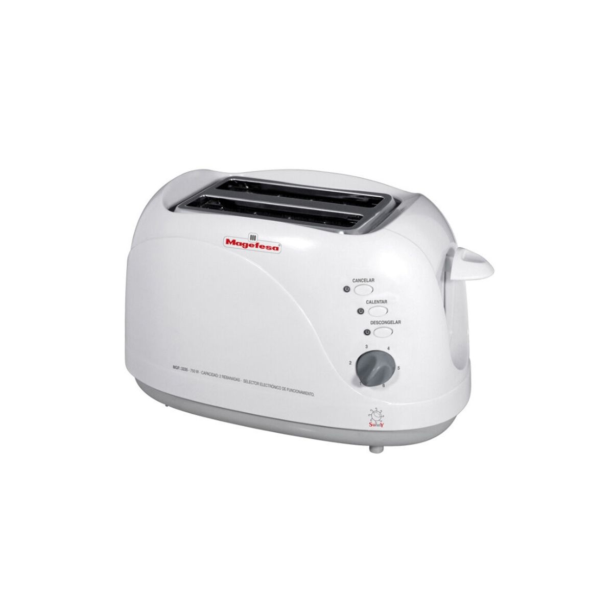 MAGEFESA - Tostador Magefesa Boca Ancha 2 Tostadas Color Blanco