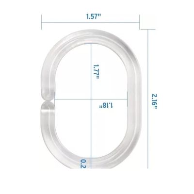 Imagen 2 del producto Argolla De Cortina Para Baño Transparente 12Und