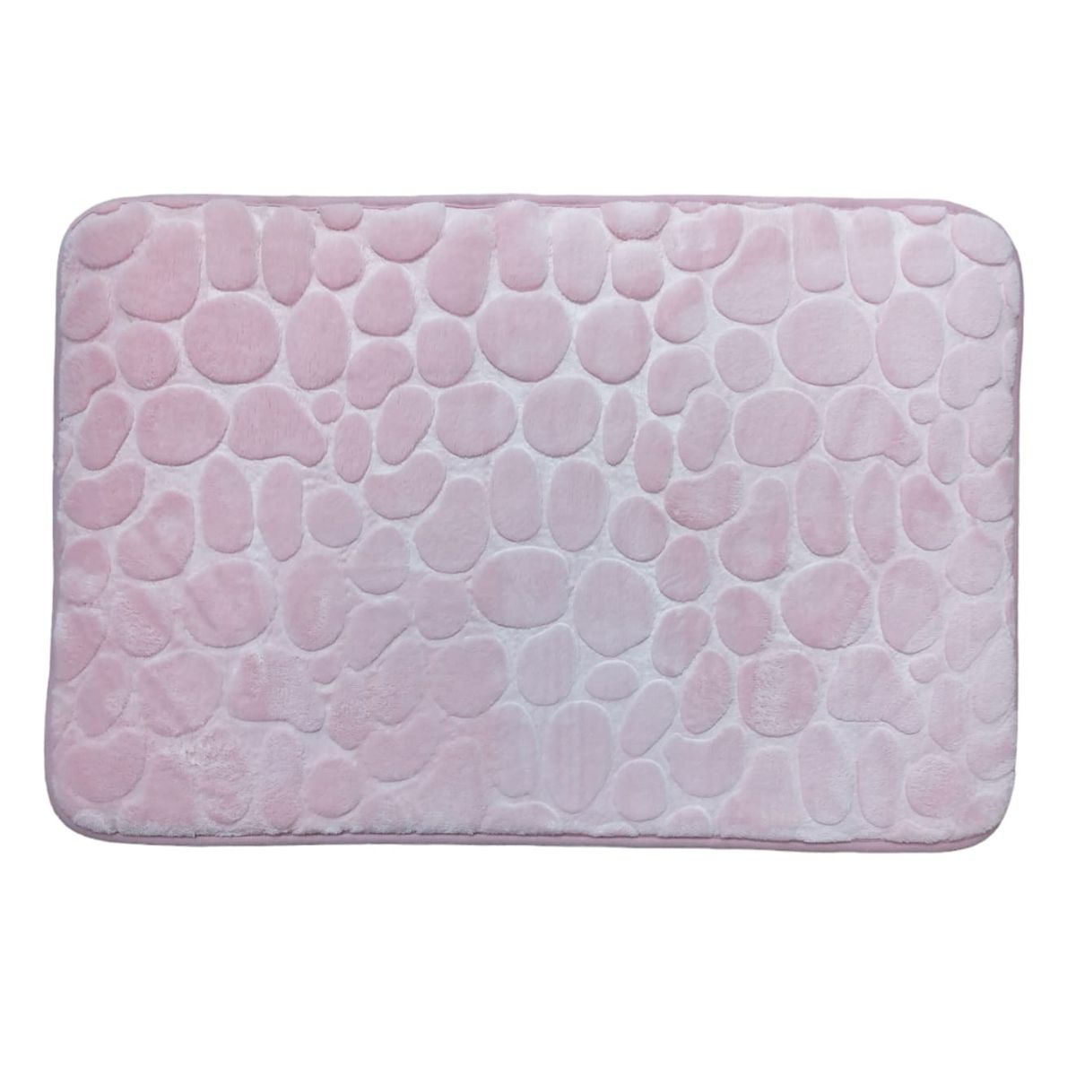 BATHLUX - Alfombra de baño relieve Piedras Rosada 45x70
