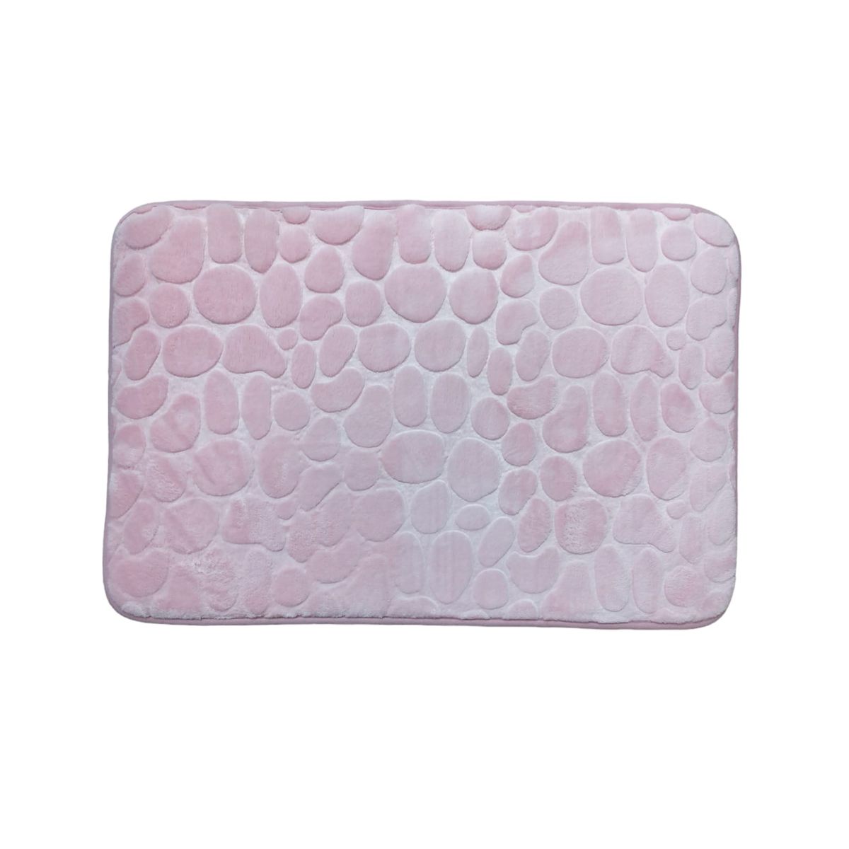BATHLUX - Alfombra de baño relieve Piedras Rosada 45x70