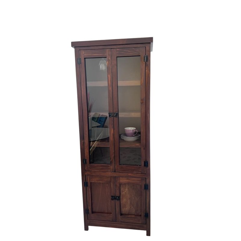 GENERICO - VITRINA DE COLOR MADERA CAFÉ MGR MUEBLES