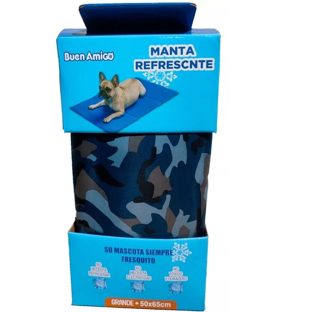 GENERICO - Manta Refrigerante Para Mascotas Camuflaje 65x50cm