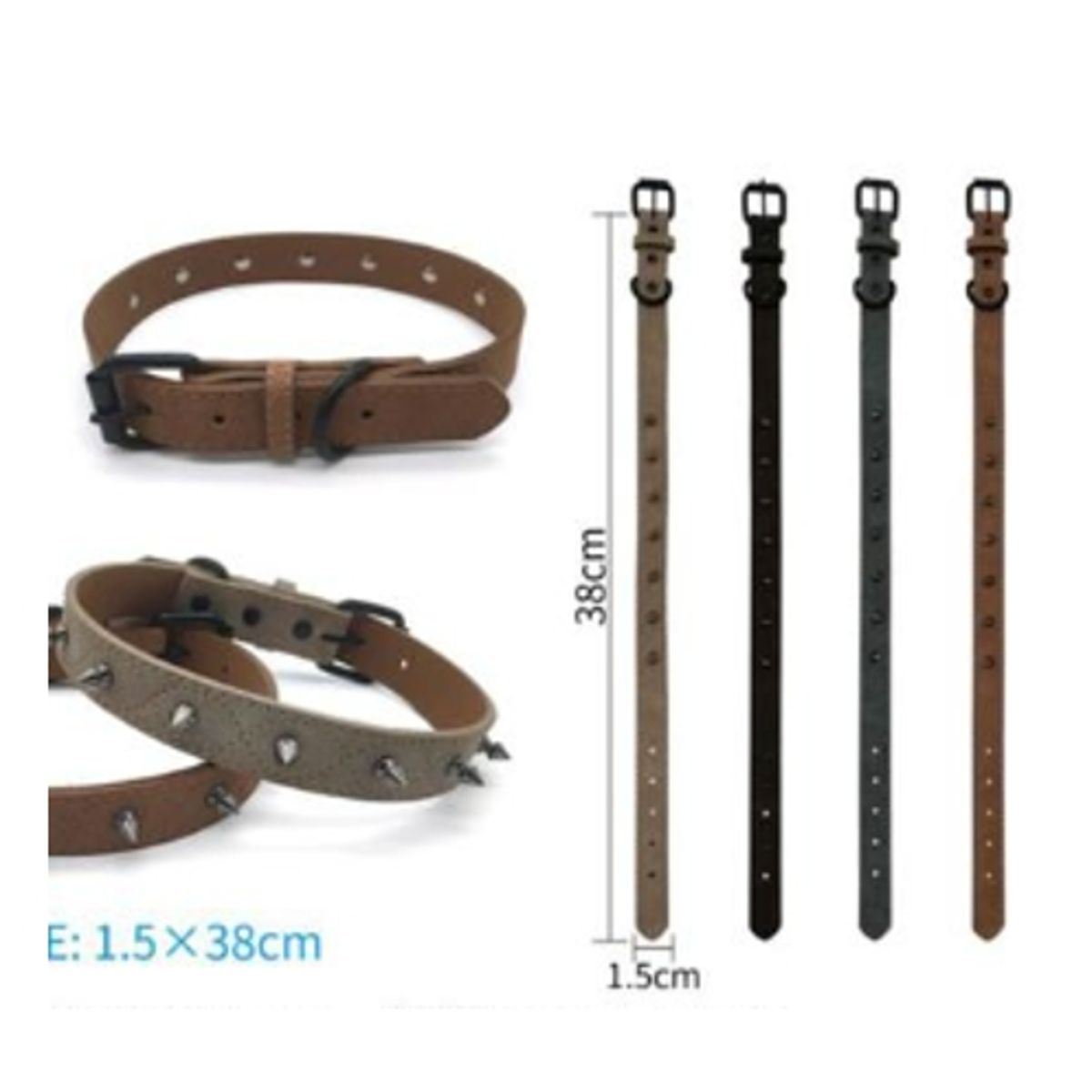 GENERICO - Collar Para Perro Color Gris Con Diseño 38cm