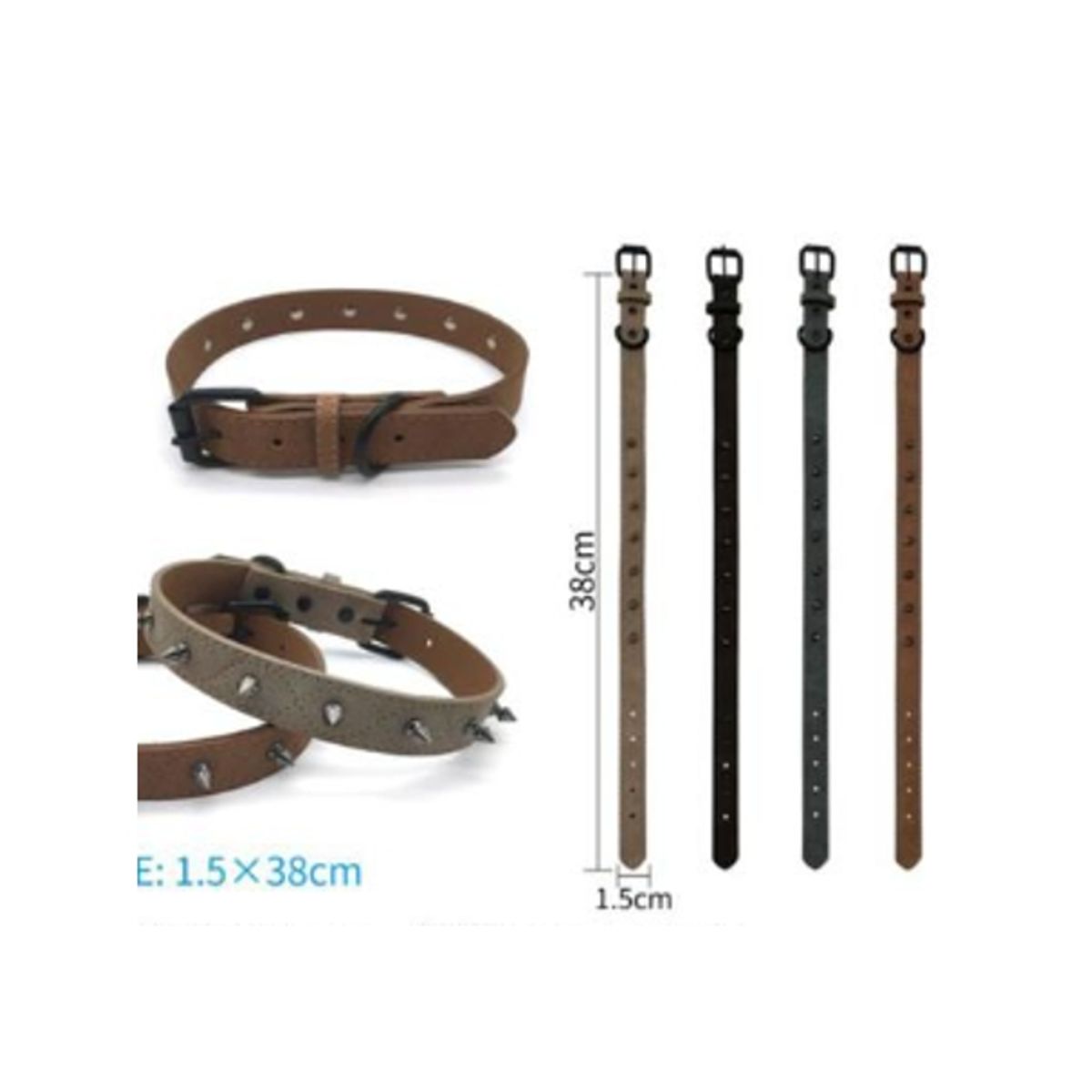 GENERICO - Collar Para Perro Color Gris Con Diseño 38cm