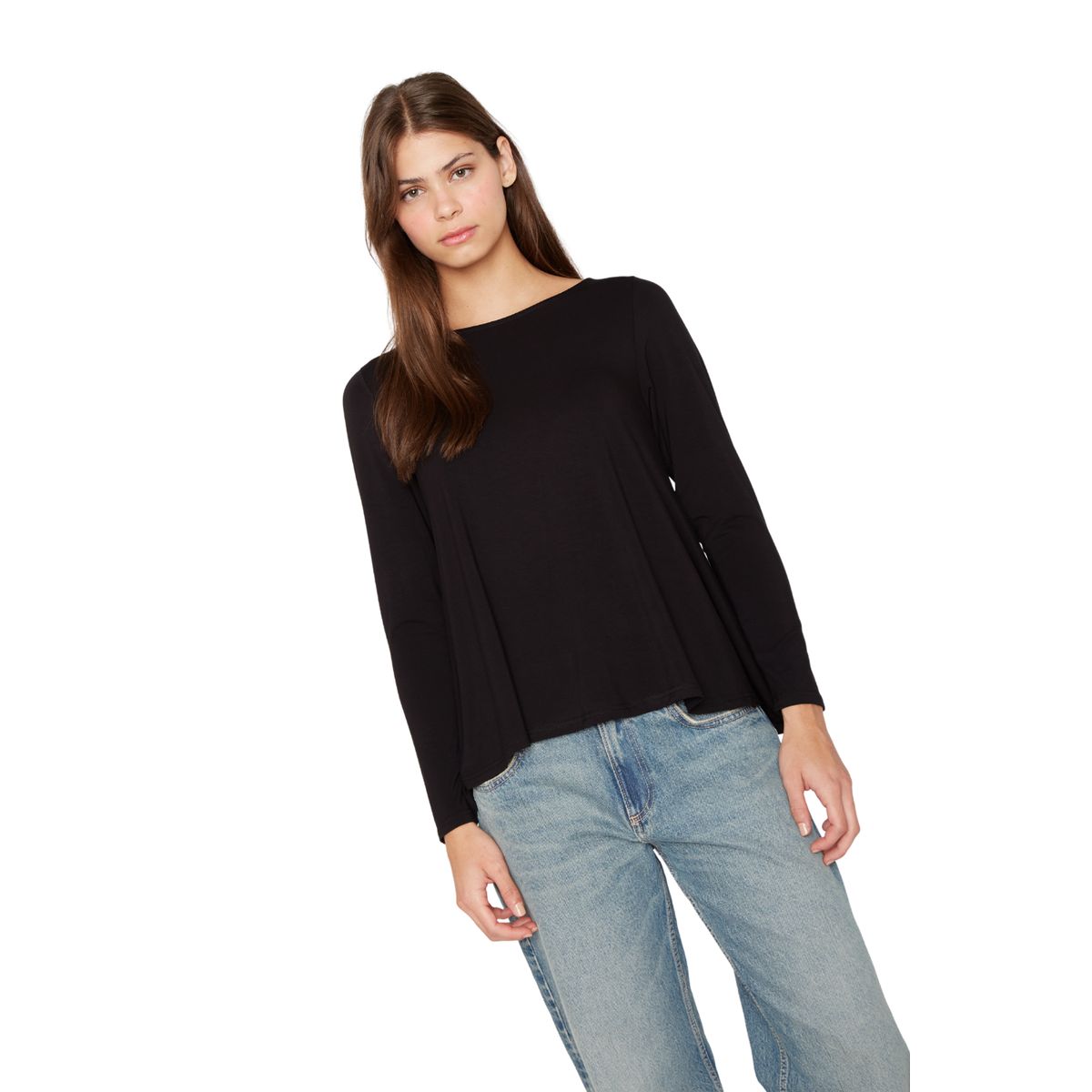 JACINTA TIENDA - Polera Bianca campana III negra Jacinta Tienda