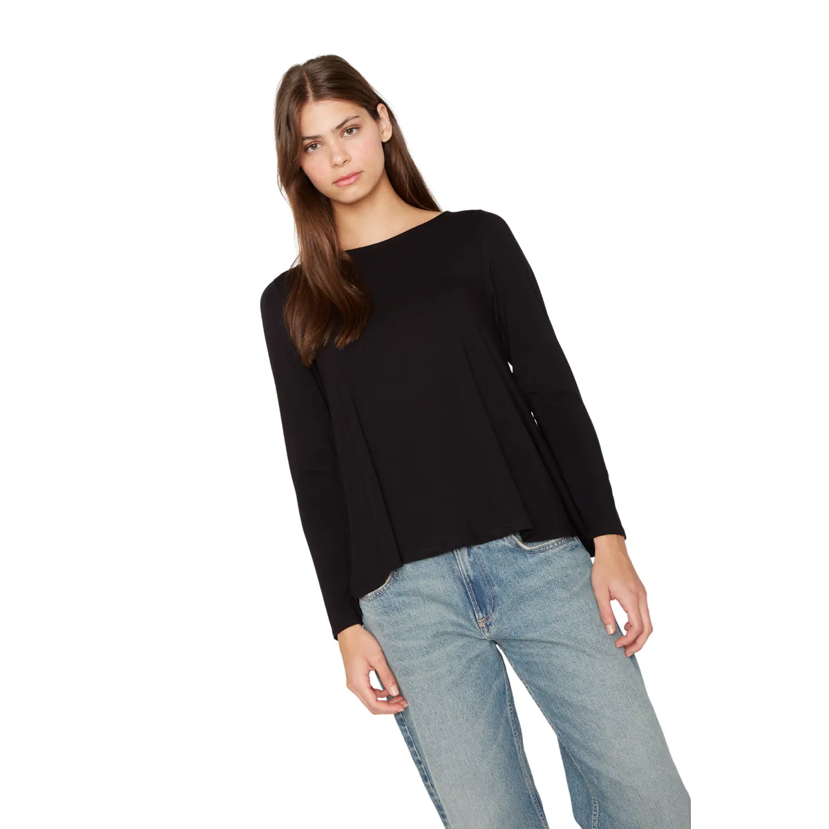 JACINTA TIENDA - Polera Bianca campana III negra Jacinta Tienda