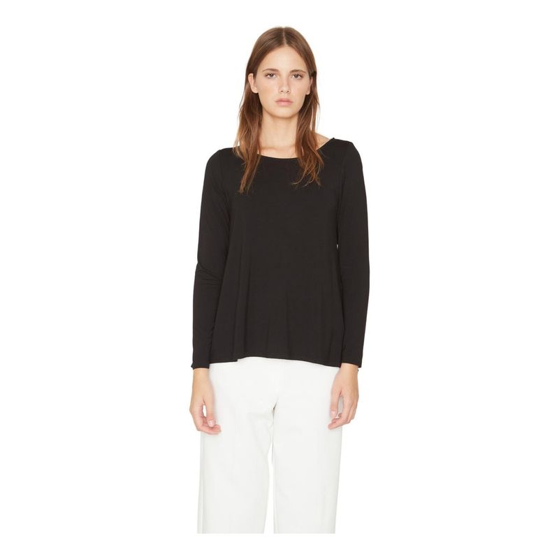 JACINTA TIENDA - Polera Bianca campana III negra Jacinta Tienda