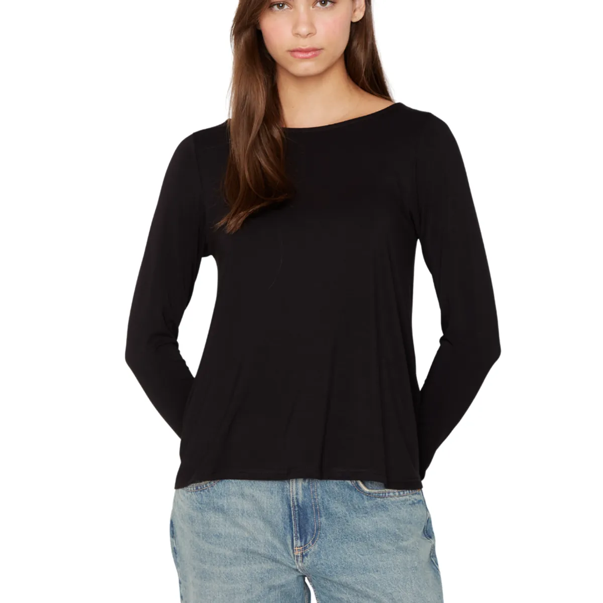 JACINTA TIENDA - Polera Bianca campana III negra Jacinta Tienda