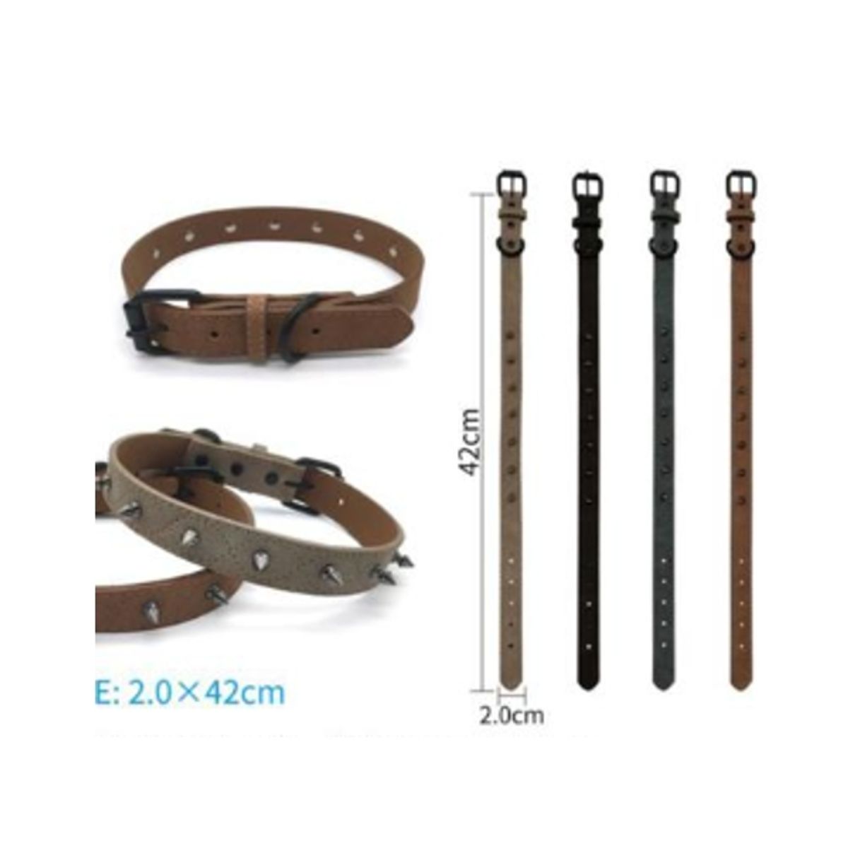 GENERICO - Collar Para Perro Color Marron Con Diseño 42cm