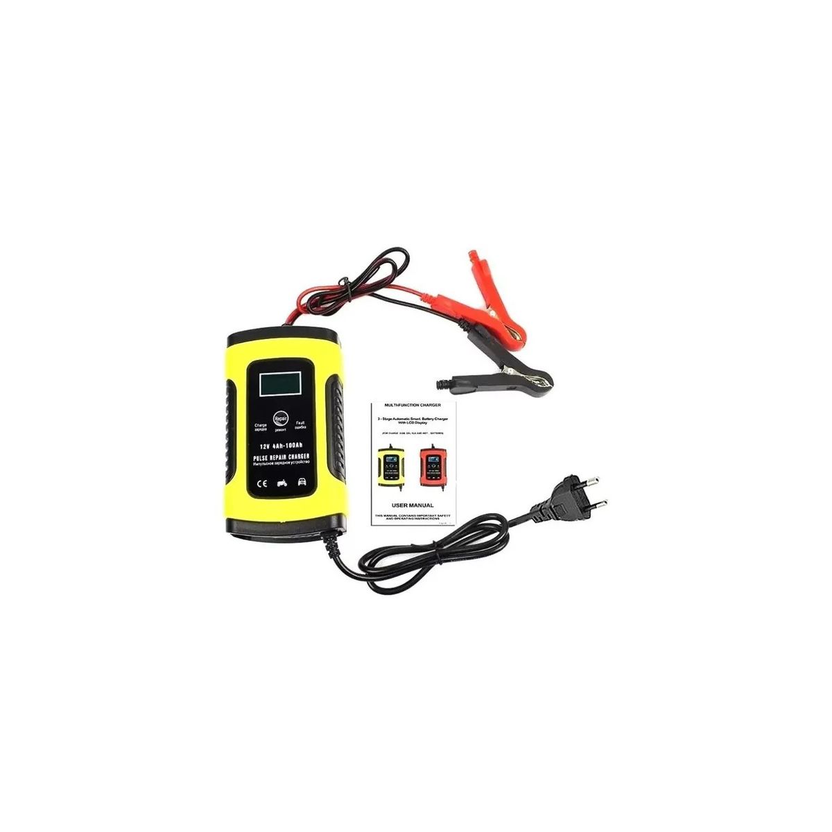 GENERICO - Cargador Batería Automóvil Moto 12v Inteligente Carga Rápida