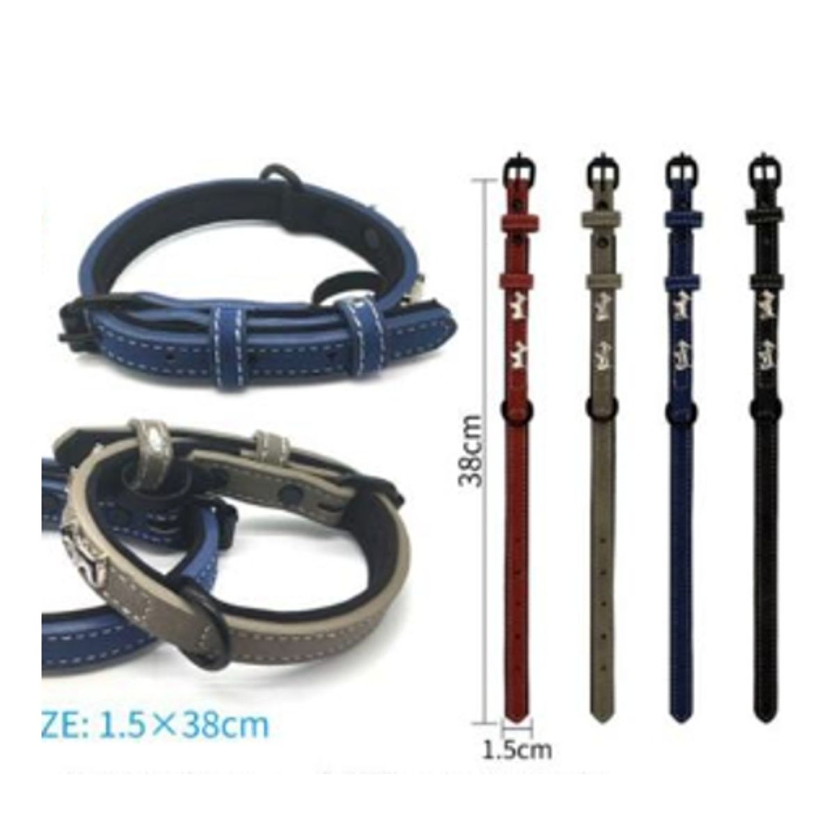 GENERICO - Collar Para Perro Color Rojo Con Diseño 38cm